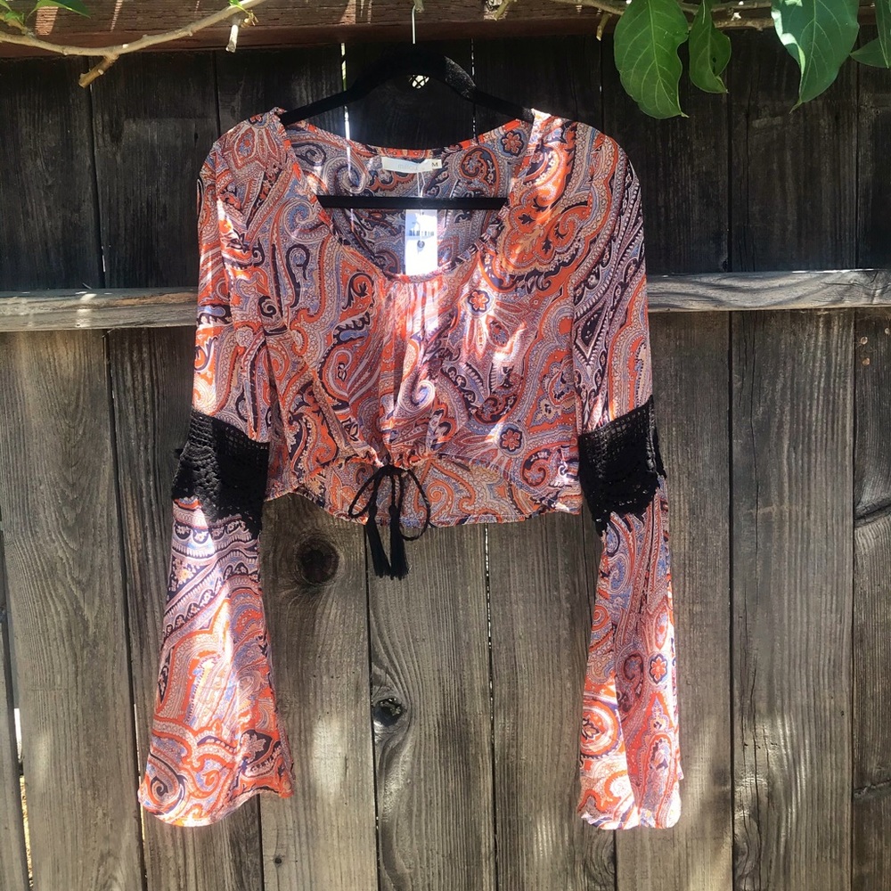 Hippie patterned croptop from Millau (M) ☮️✌🏼